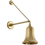 Thomas O'Brien, "Academy 17.5" Anchored Mack Barn Light in Hand-Rubbed Antique Brass with 7.5" Savannah Shade