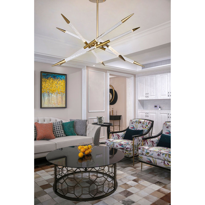 Lustre linéaire spoutnik moderne à 10 lumières Titus Titus