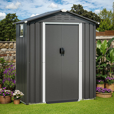 5 ft. W x 3 ft. D Outdoor Storage Shed With Window, Weather Resistant Tool Storage House