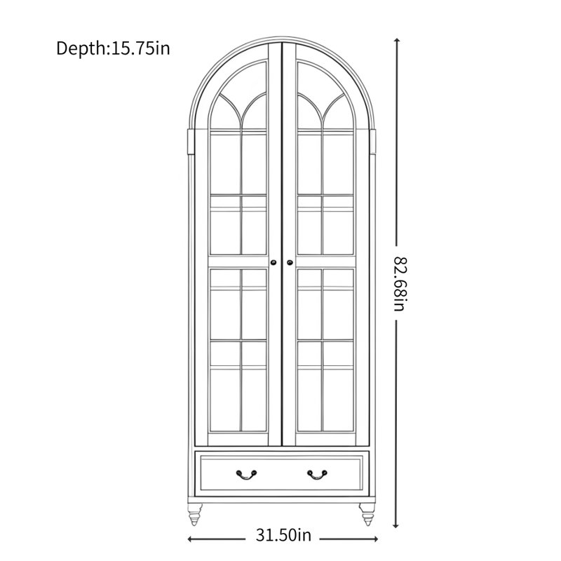 Vitrine de luxe moderne, simple et légère, Gris