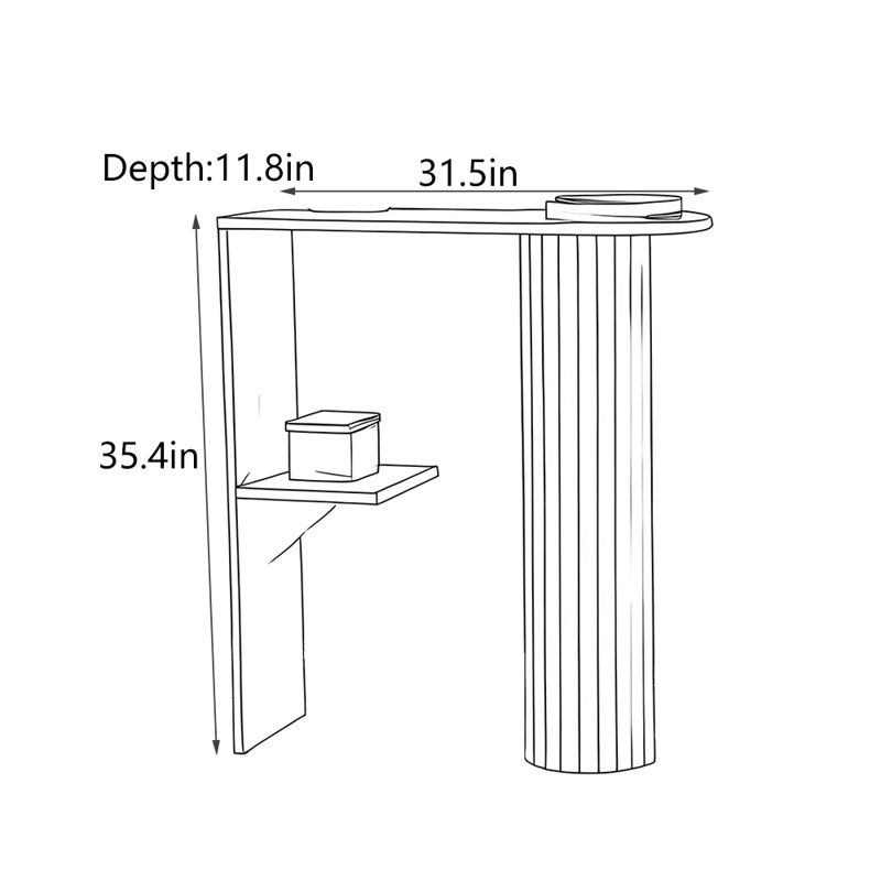 Console Wabi-Sabi, H 35,4 po x l 31,5 po x P 11,8 po