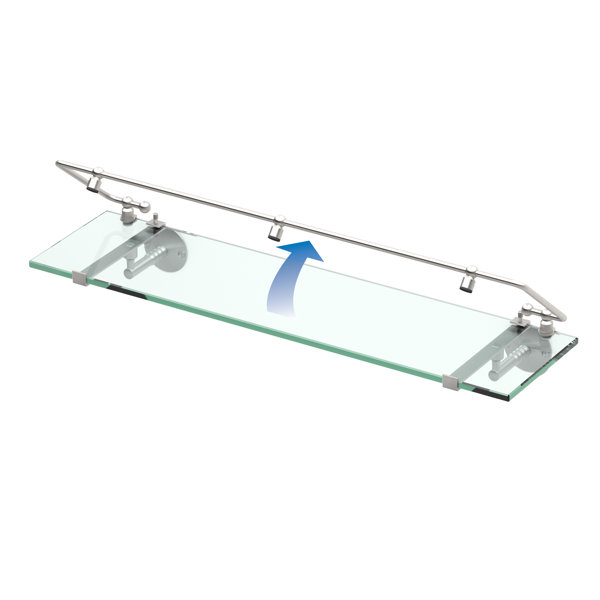Gatco Wall Mount Rectangle Glass Shelf With Solid Brass Rails ...