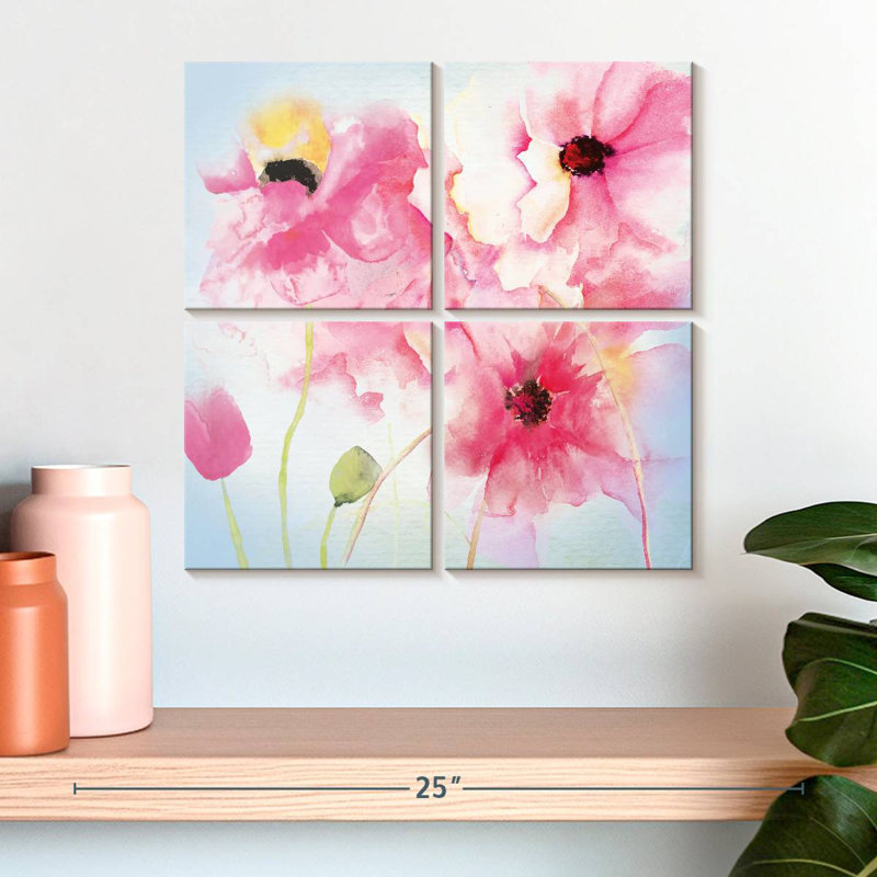 Harnek, peinture florale I, H 18 po x l 18 po