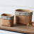 Set of 2 Rectangular Basket Planters with Geometric Trim, L:10.5x8.5x8" S:7.5x5.5x6.5"