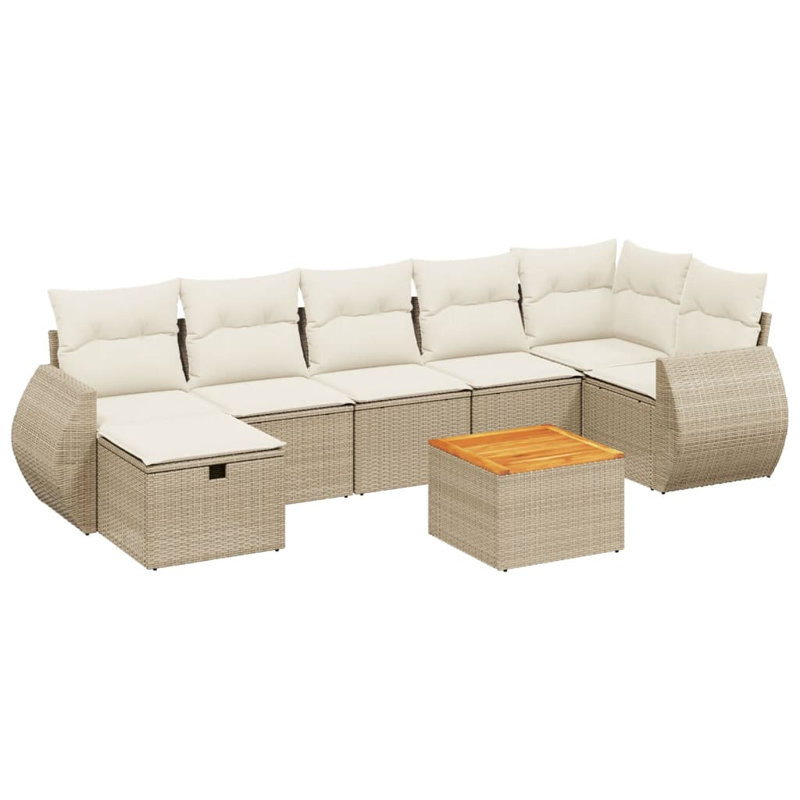 Ensemble de canapé de jardin Vidaxl, Blanc, crème, Beige