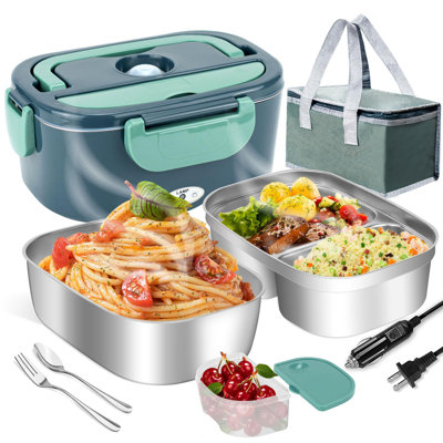 Food Heater Lunch Box Electric Lunch Box For Adults 80W Fast Heating Heated Lunchbox 2 In 1 Portable Lunch Box Warmer For Car/Truck/Office/Outdoor Ele -  Prep & Savour, 6C86C393874640298A4B937AEF36FA6B