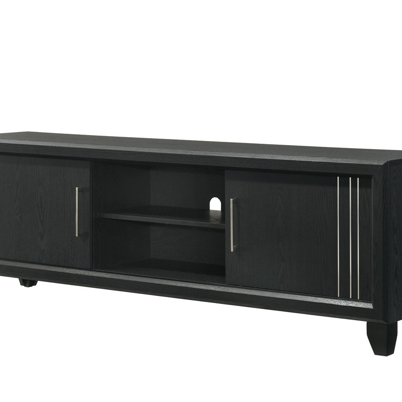Meuble télé 1 pièce Contemporary, Gris anthracite