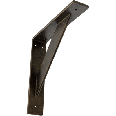 2"W x 10"D x 10"H Traditional Steel Bracket, Antiqued Pale Gold
