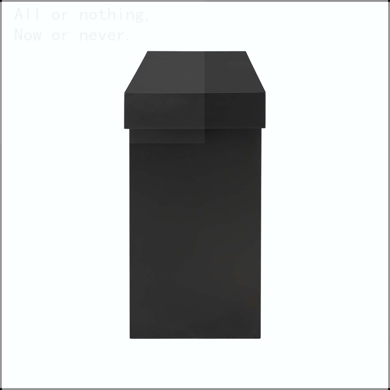 Console de 60 pouces avec lignes géométriques épurées et finition peinte, Noir