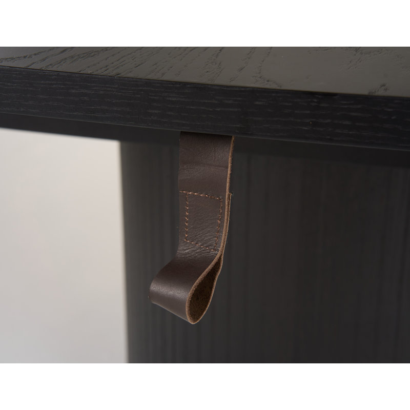 Erna Extendable Dining Table, Black Oak