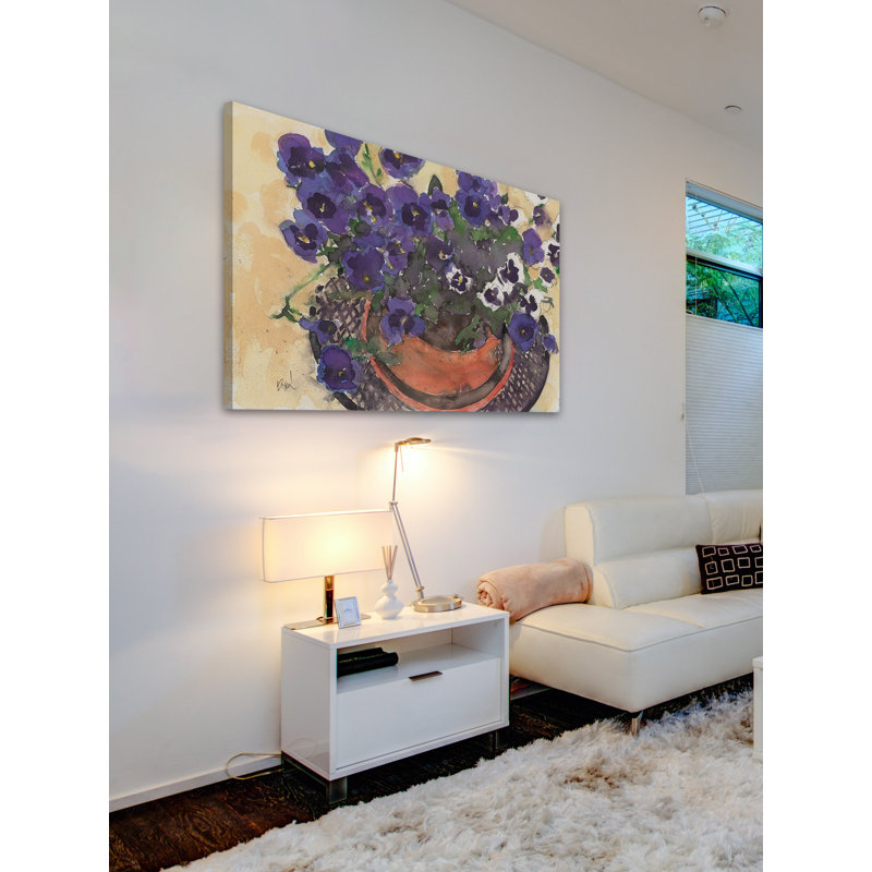 "Violet Blooms" Print on Wrapped Canvas, 24" H x 36" W x 1.5" D