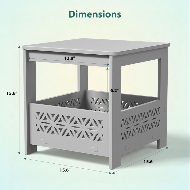 Table d'appoint carrée grise