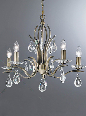 5 - Light Candle Style Chandelier, Bronze