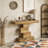 Wood Sofa Table Accent Table with Geometric Base-946728576