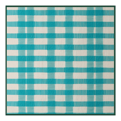 Tapis vert à carreaux lavable à la machine
