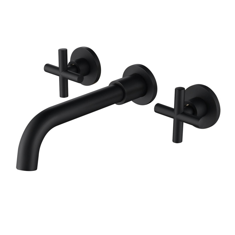 Bathroom Faucet Wall Mounted Bathroom Sink Faucet, Matte Black