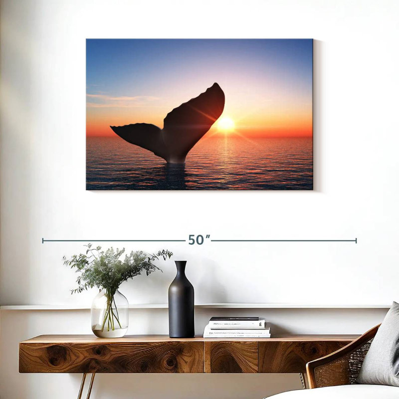 Brampt Whale Tail At Sunset, 24'' H x 36'' W