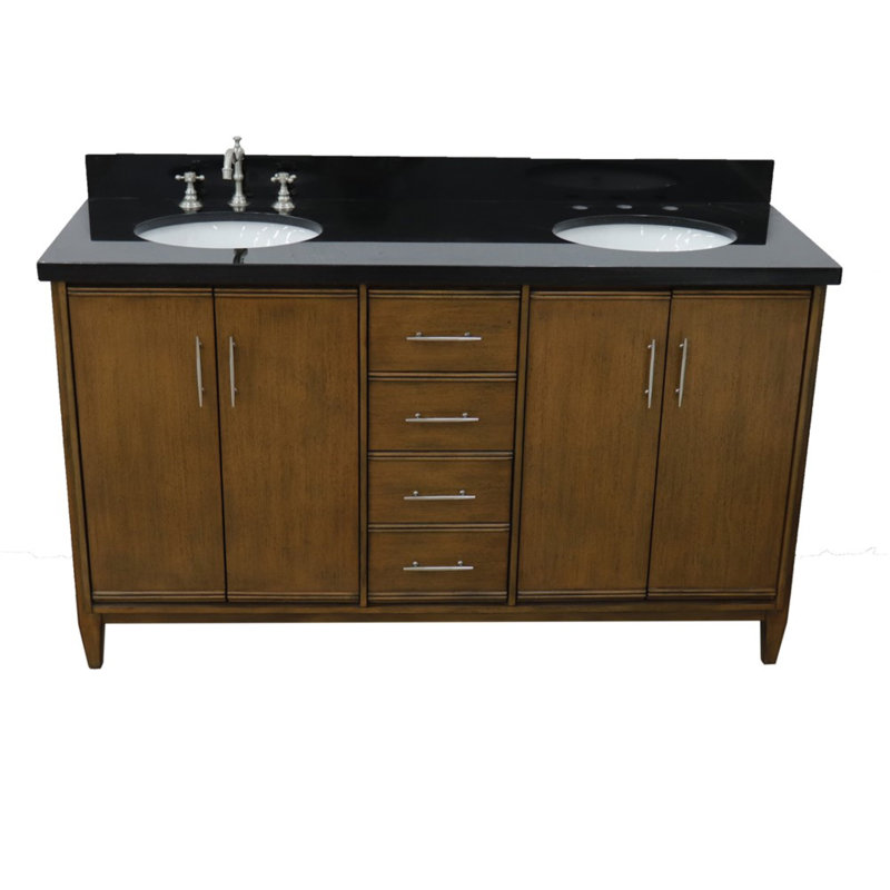 Ensemble de meuble-lavabo double 61 po Hartin, Noir