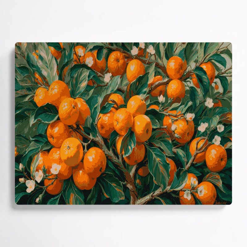«Fruit Kumquat», art mural en métal vert, H 11 po x l 14 po