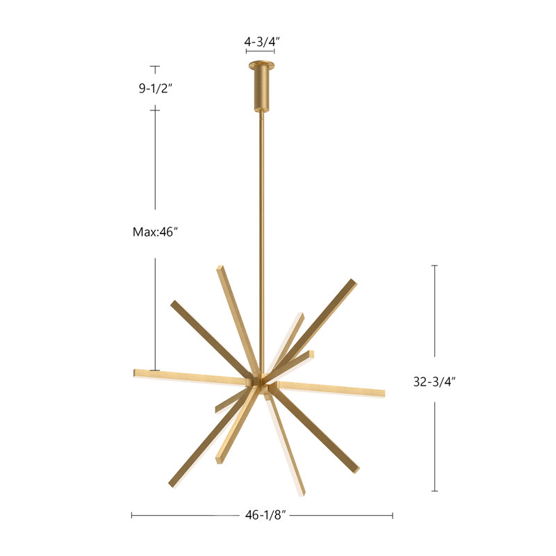 Sirius 13 - Light LED Chandelier, Black, 15.75" H x 20" W x 20" D