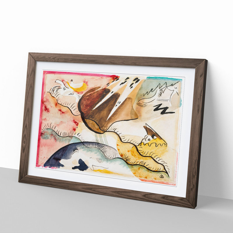 Rain Landscape by Wassily Kandinsky - Framed Print, 27cm H x 36cm W x 2cm D, Walnut Framed