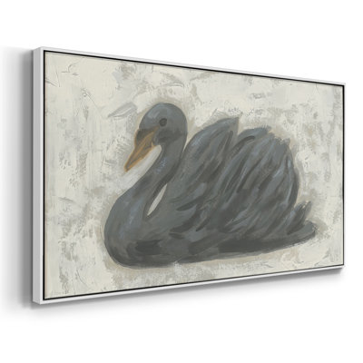 Cygne blanc / cygne noir I - Toile tendue avec châssis tendue, prête à accrocher