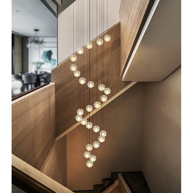 Kimbely 25-light Modern Chandelier Cystal Gold, Black, 27.6" x 27.6" x 175"