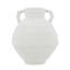 Vase rustique en terre cuite blanche avec poignées