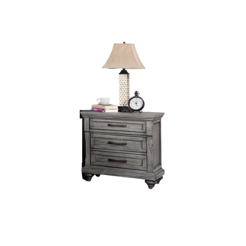Table de chevet de style moderne en chêne gris antique
