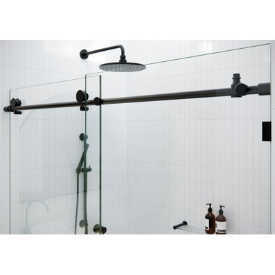 Eclipse 60 - 64 in. x 78 in. Fully Frameless Sliding Shower Door