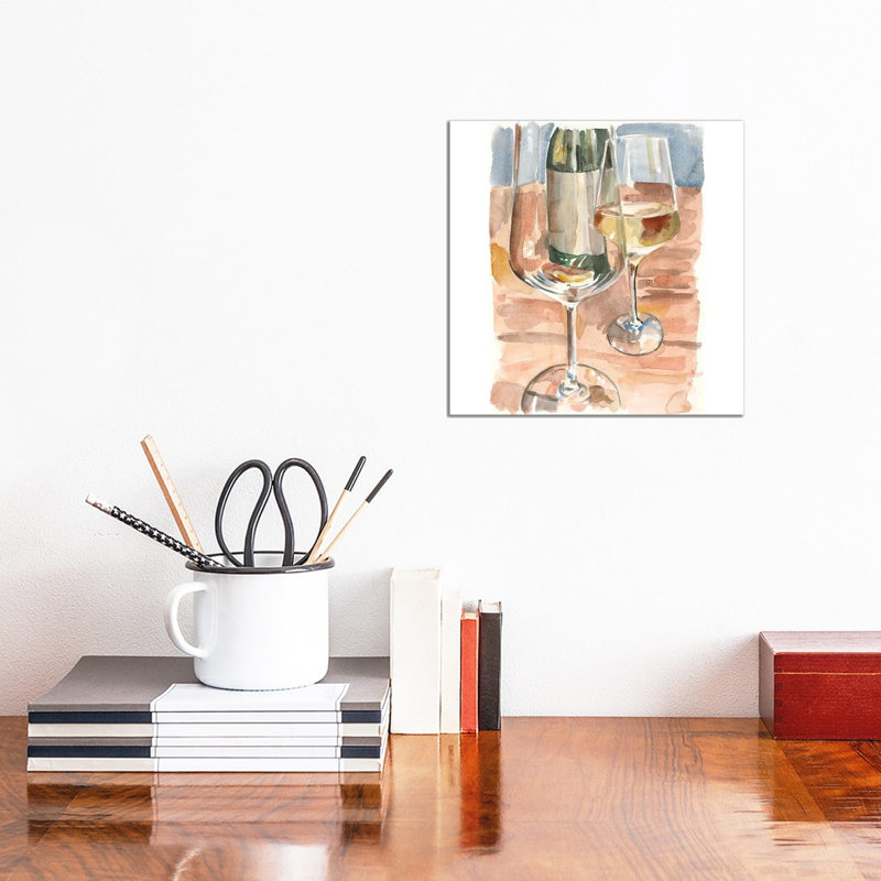 Glass of White 1 Piece Wrapped Canvas Wall Art, 30.48 cm H x 30.48 cm W