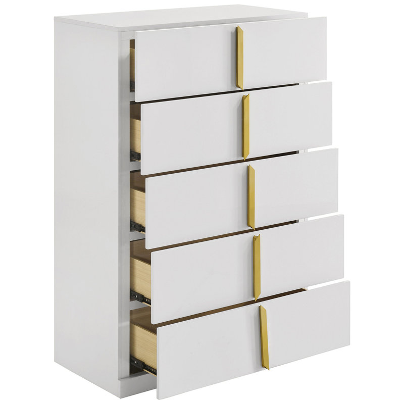 Commode de chambre 5 tiroirs Lauryn