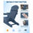 Folding Adirondack Chair Set Of 2, All-Weather HDPE Outdoor Chair, Wooden Textured With Cup Holder For Patios, Decks, Gardens, Fire Pits, Navy Blue-1358605828