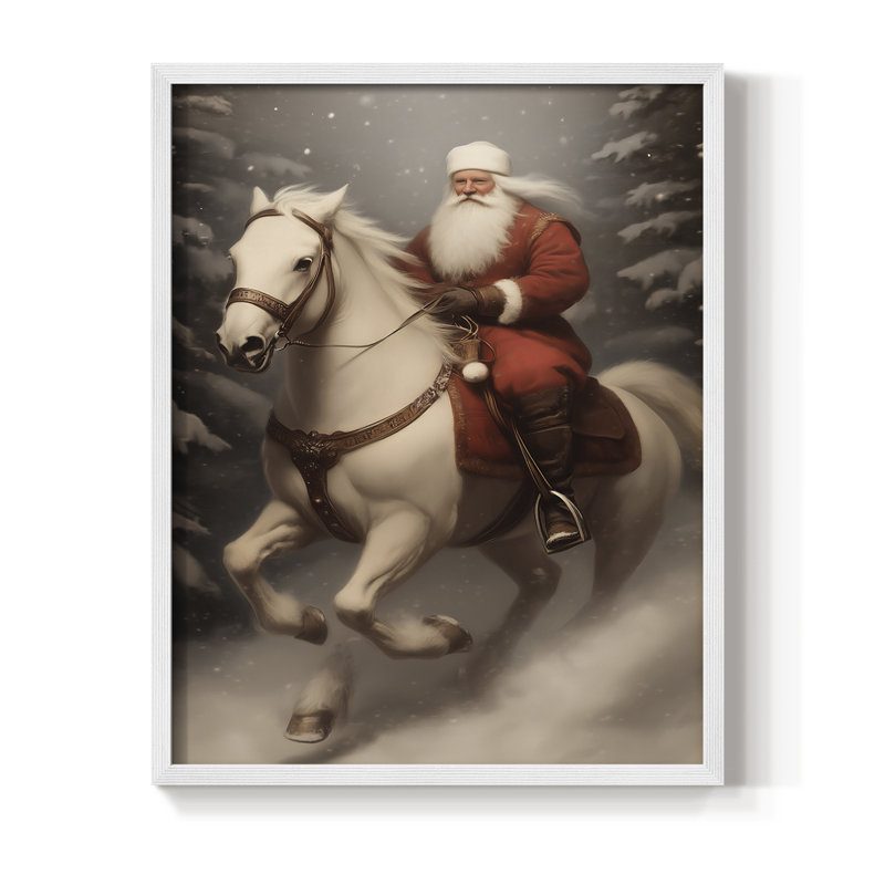 Art des Fêtes de Noël - série 2 - CCxxix, reproduction encadrée - bois massif, H 21 po x l 17 po, Blanc