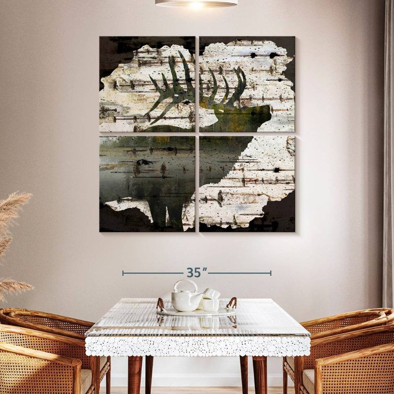 Brampt Birch Forest Deer, 45" H x 45" W