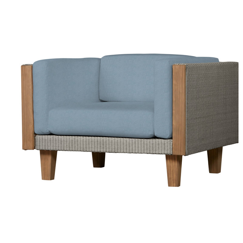 Catalina Outdoor Teak Lounge Chair, Calidora Mist, Pewter