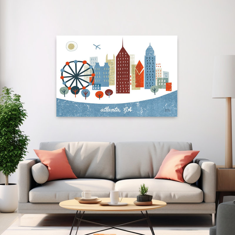 Colorful Atlanta 1 Piece Wrapped Canvas Wall Art, 101.6cm H x 152.4cm W