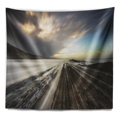 Artful en polyester mer côte atlantique en tapisserie avec accessoires suspendus inclus