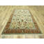 Tapis blanc en lin noué à la main 7 pi 10 po x 10 pi 3 po Heris