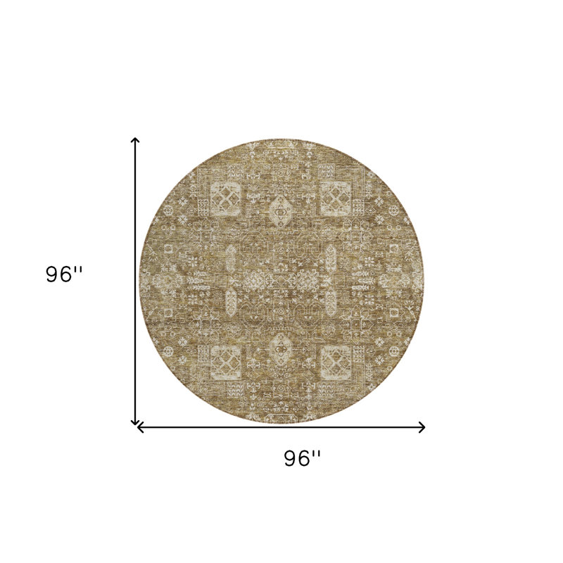 Tapis oriental rond 8 po beige