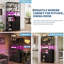 Armoire de bar haute noire avec lumières DEL - Station de café avec prises de courant et support de rangement