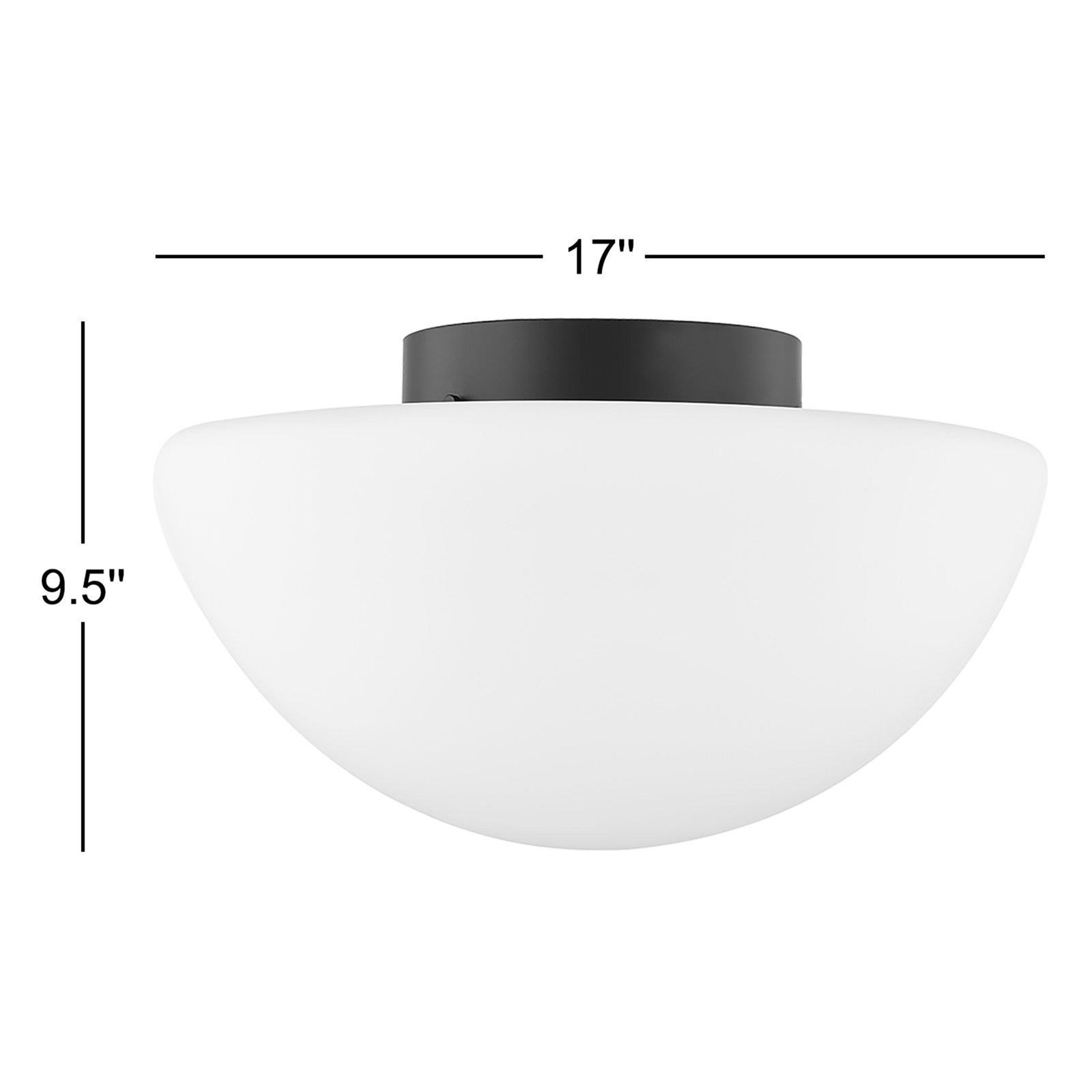 Porter Single Light Glass Flush Mount, 9.5" H x 17" W x 17" D