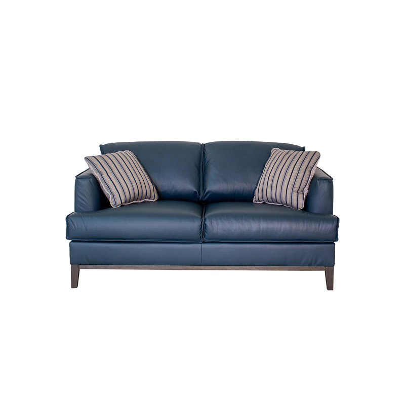 Idith Cognac Top Grain Leather Love, Cuir crème, 32" H x 66" W x 38" D