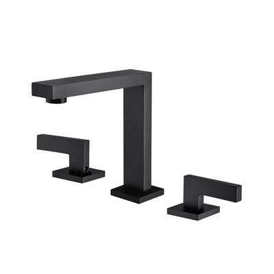 Robinet pour salle de bain à 2 poignées et 3 trous, noir mat