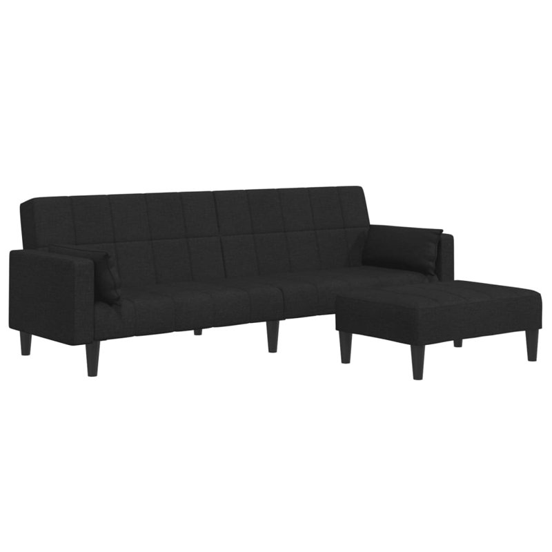  Canapé-lit en polyester noir standard, Noir