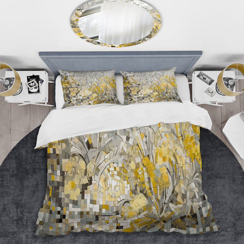 Ensemble de housse de couette jaune et crème Bohemian Medley I Bedding, Housse de couette pour très grand lit et 2 très