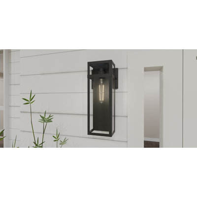 Idus 1-Light Matte Black Outdoor Wall Lantern
