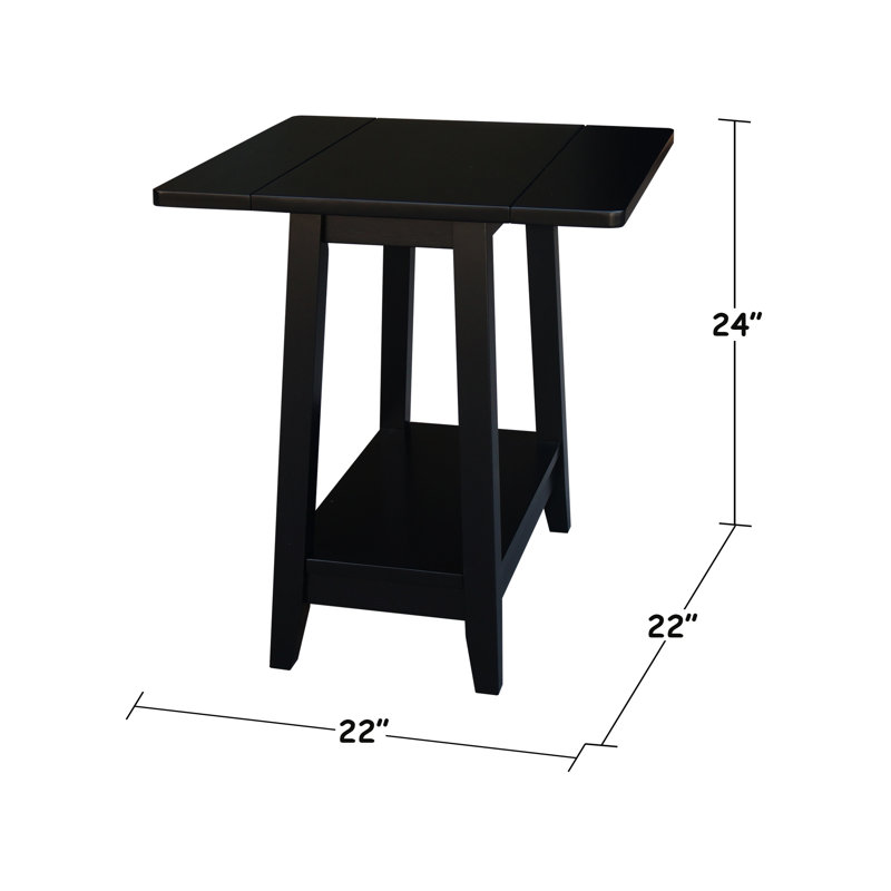 Keiandre Solid Wood End Table, Black