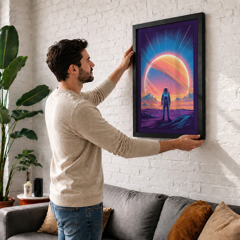 Solitary Explorer Modern - Framed Print, A2 - 59.4 x 42.0 cm, Black