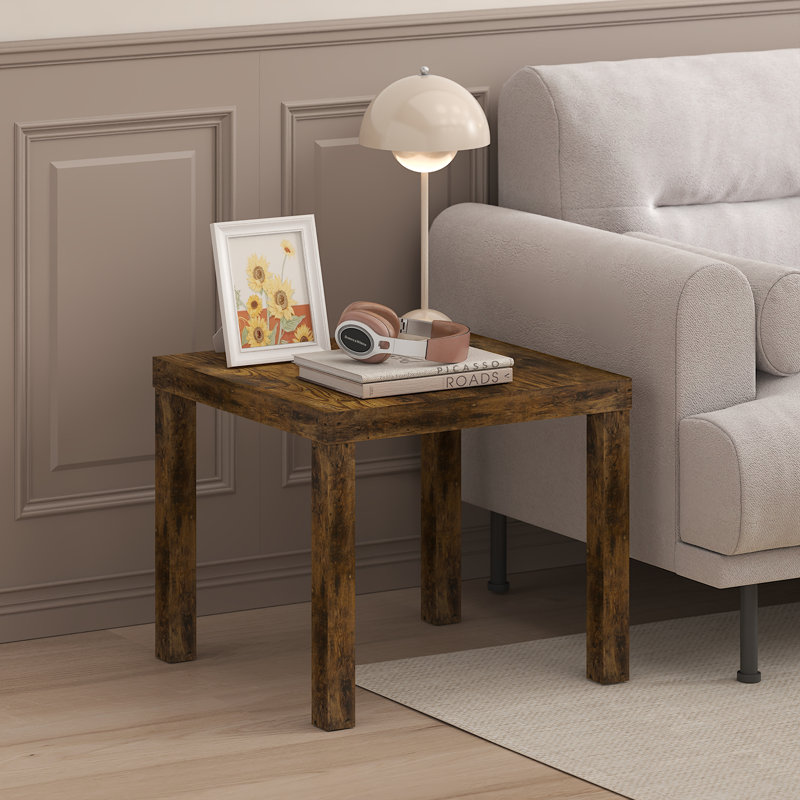 Azizi Homey Square Amber Pine Side Table